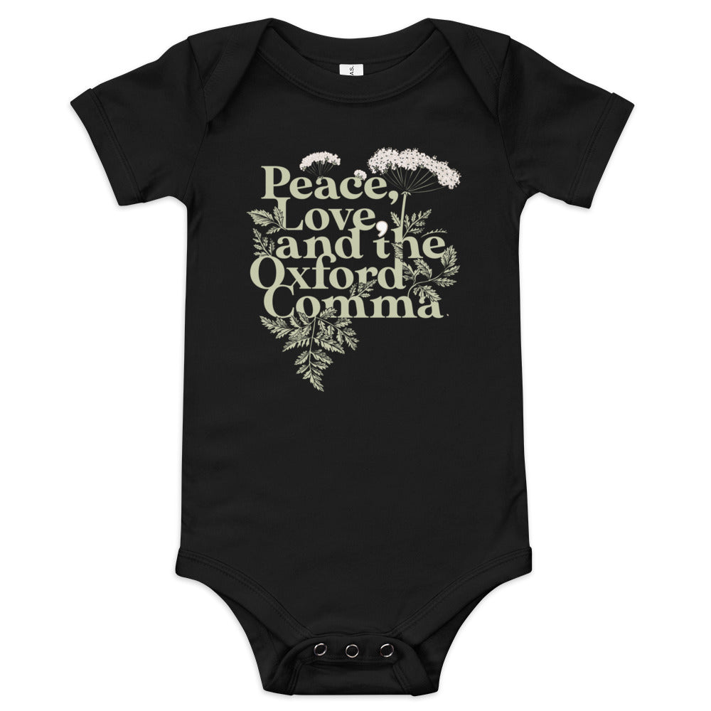 Peace, Love, And The Oxford Comma Kid's Onesie