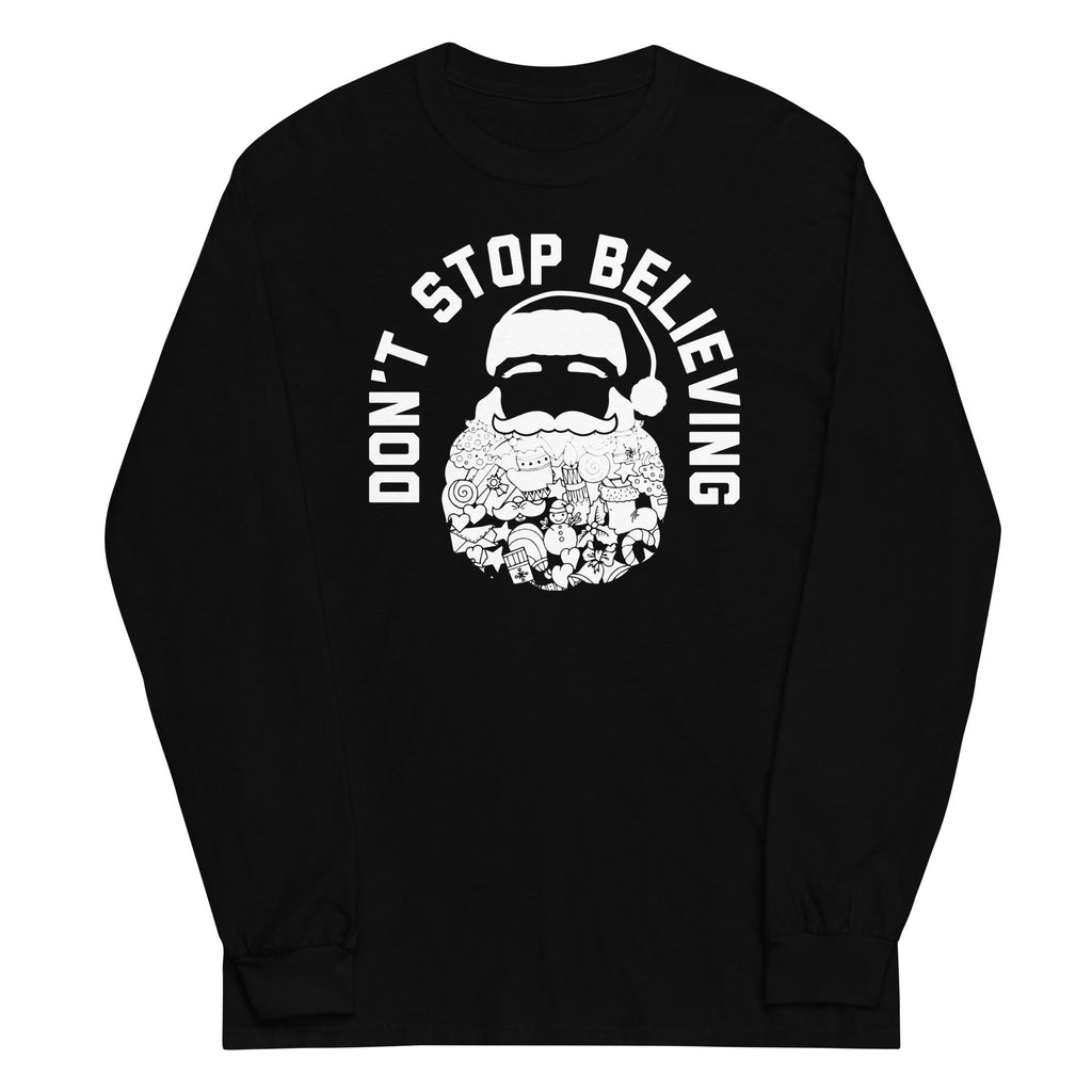 Don't Stop Believing Santa Unisex Long Sleeve Tee product image 3