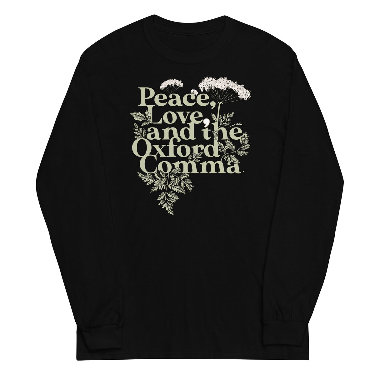 Peace, Love, And The Oxford Comma Unisex Long Sleeve Tee product image 5