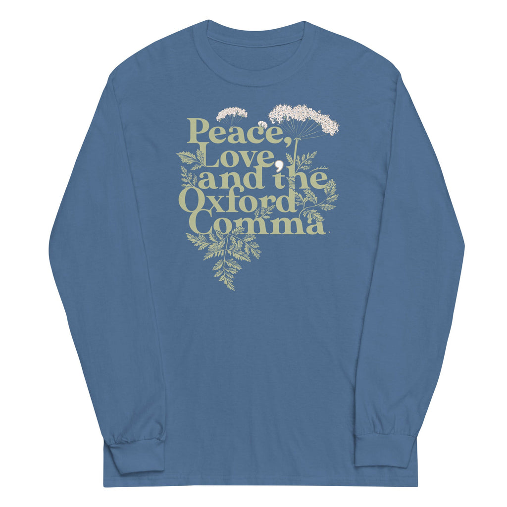 Peace, Love, And The Oxford Comma Unisex Long Sleeve Tee product image 4