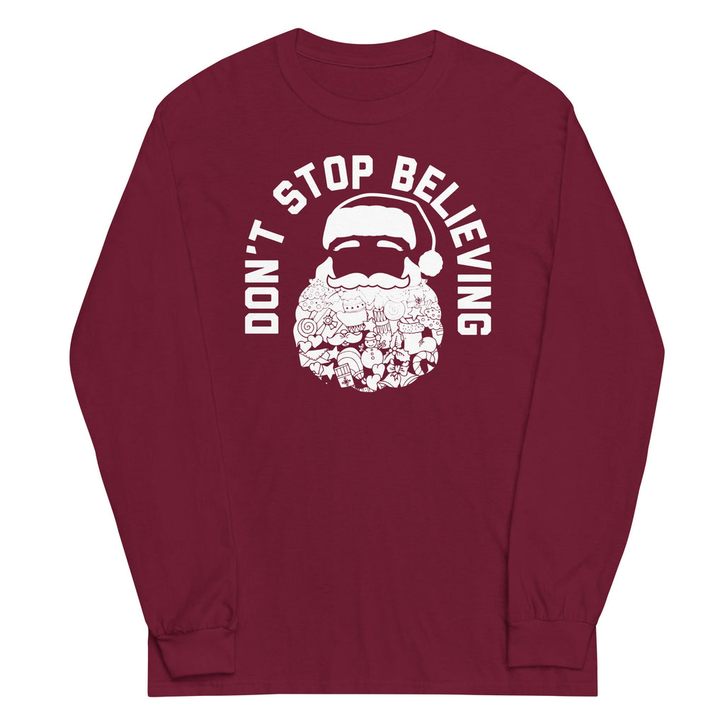 Don't Stop Believing Santa Unisex Long Sleeve Tee product image 4