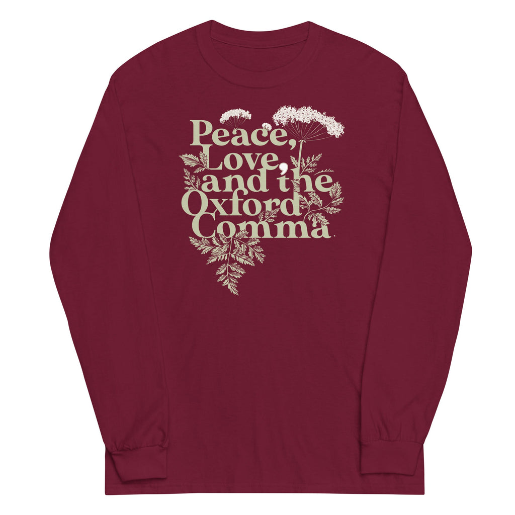 Peace, Love, And The Oxford Comma Unisex Long Sleeve Tee product image 6