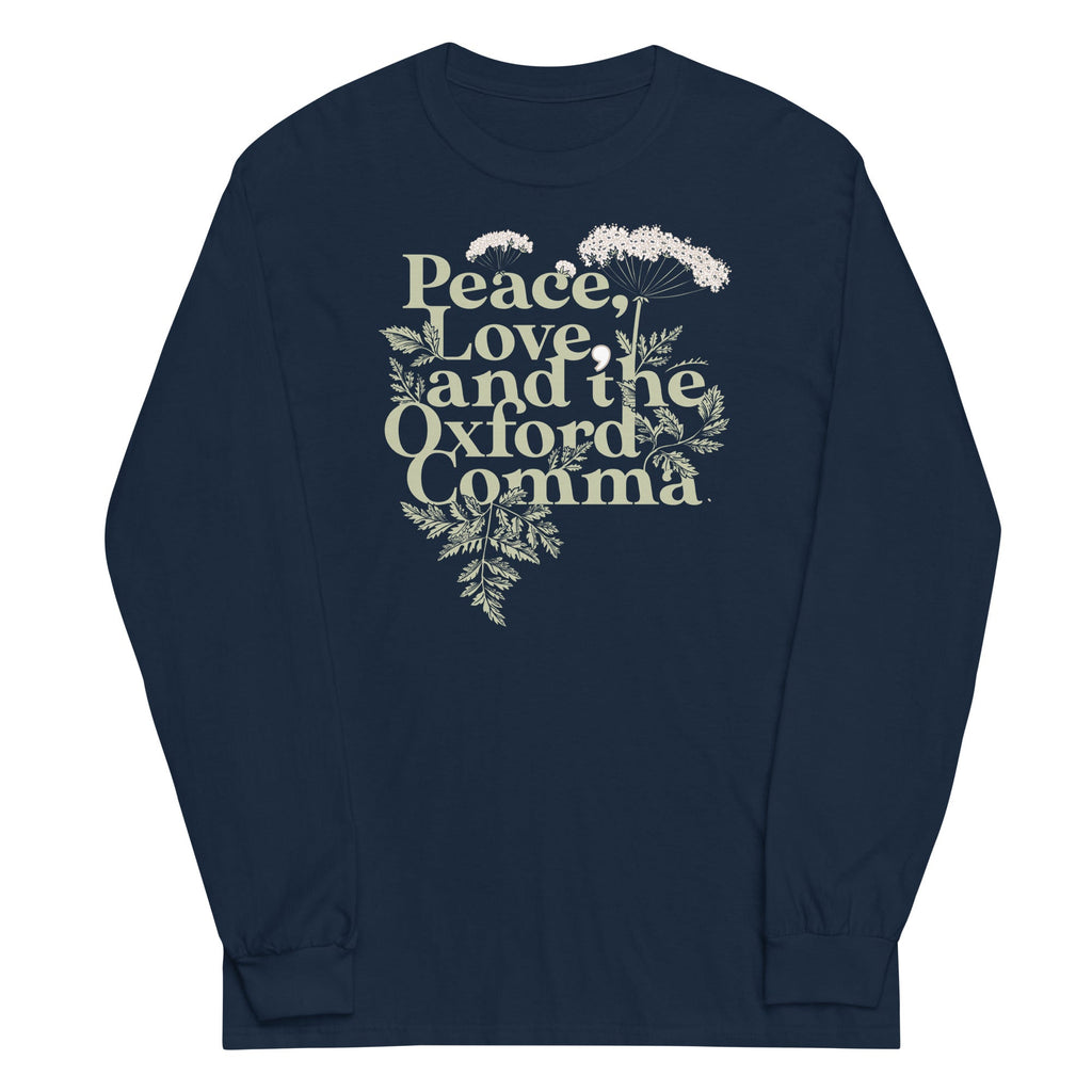 Peace, Love, And The Oxford Comma Unisex Long Sleeve Tee product image 2