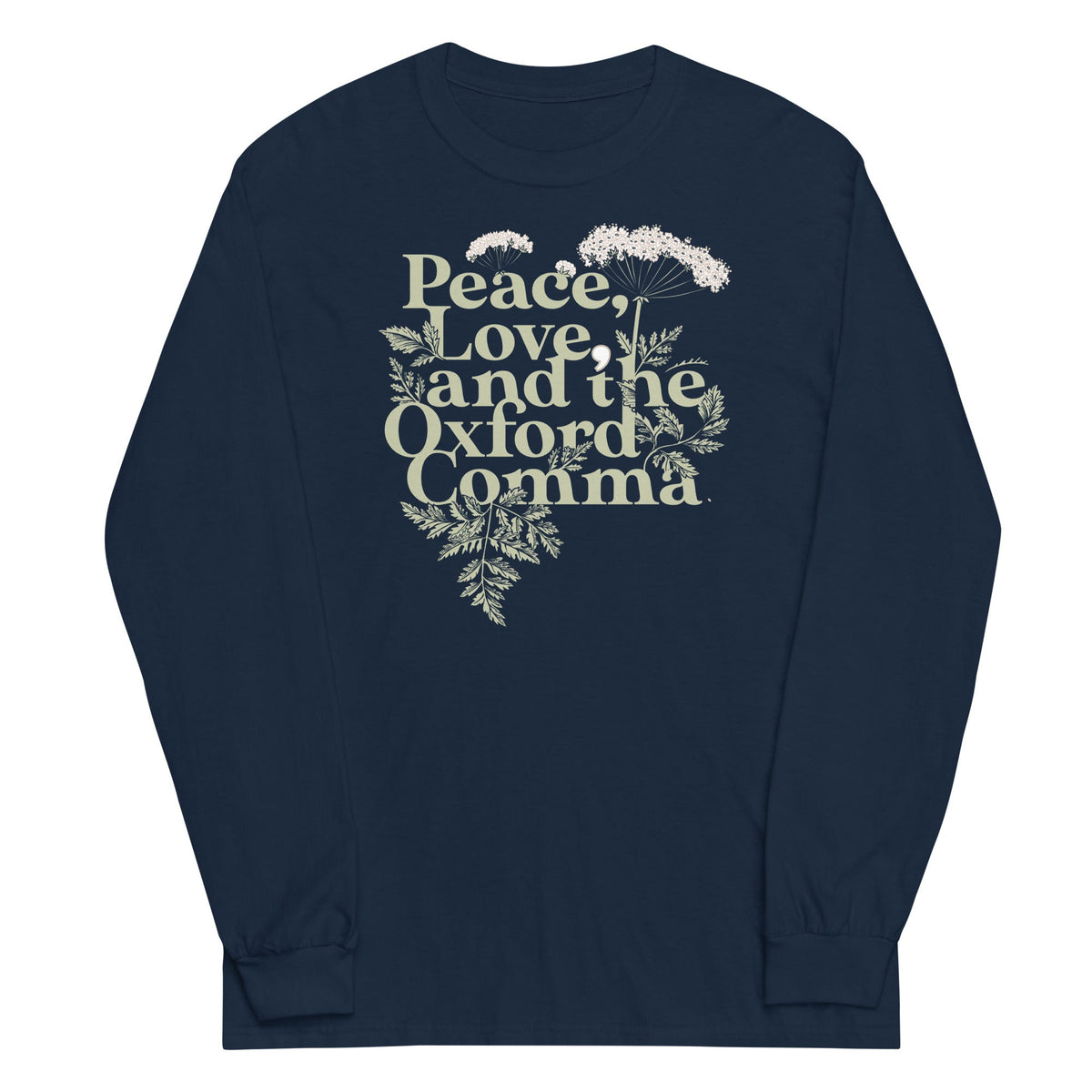 Peace, Love, And The Oxford Comma Unisex Long Sleeve Tee product image 2