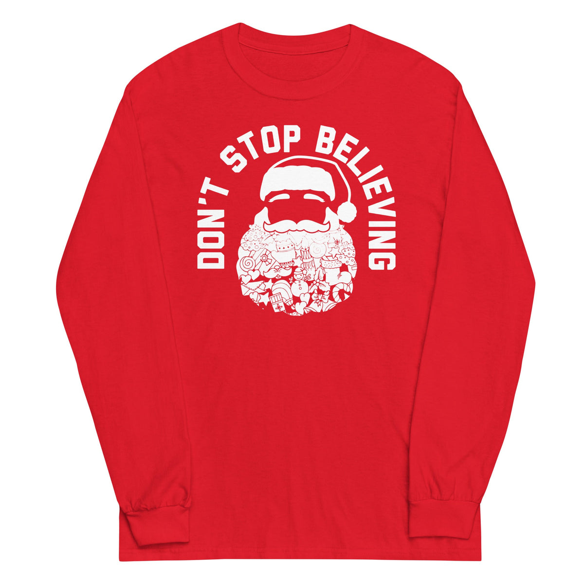 Don't Stop Believing Santa Unisex Long Sleeve Tee product image 1
