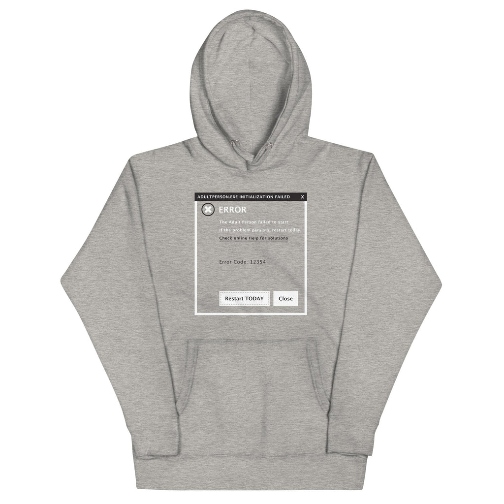 Error, Adult Person Failed To Start Unisex Hoodie product image 1