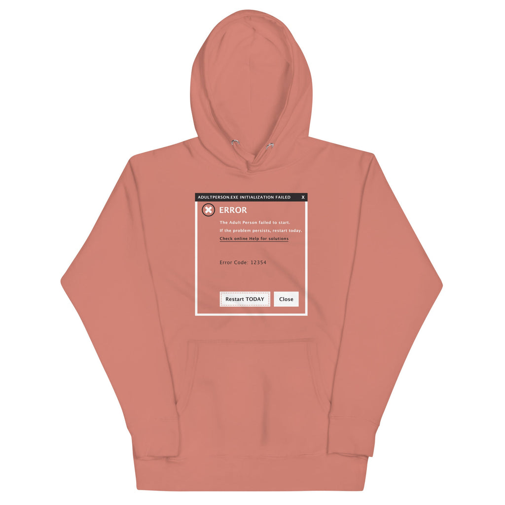 Error, Adult Person Failed To Start Unisex Hoodie product image 2