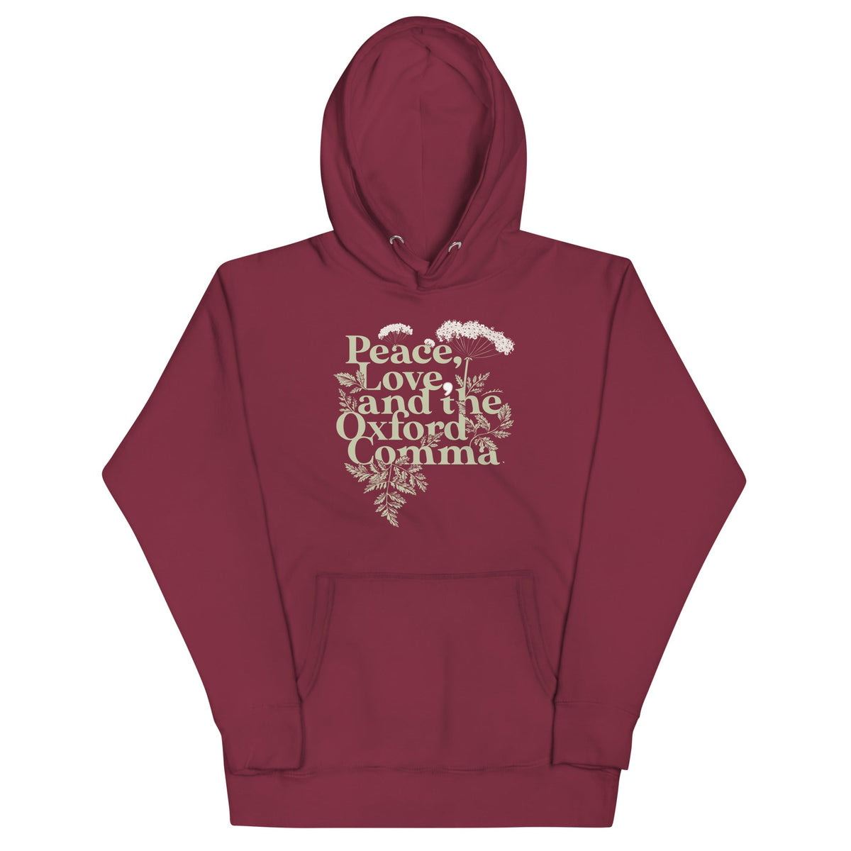Peace, Love, And The Oxford Comma Unisex Hoodie product image 6