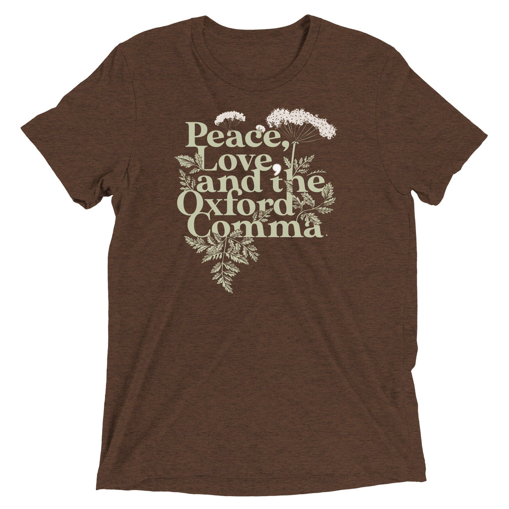 Peace, Love, And The Oxford Comma Men's Tri-Blend Tee product image 1