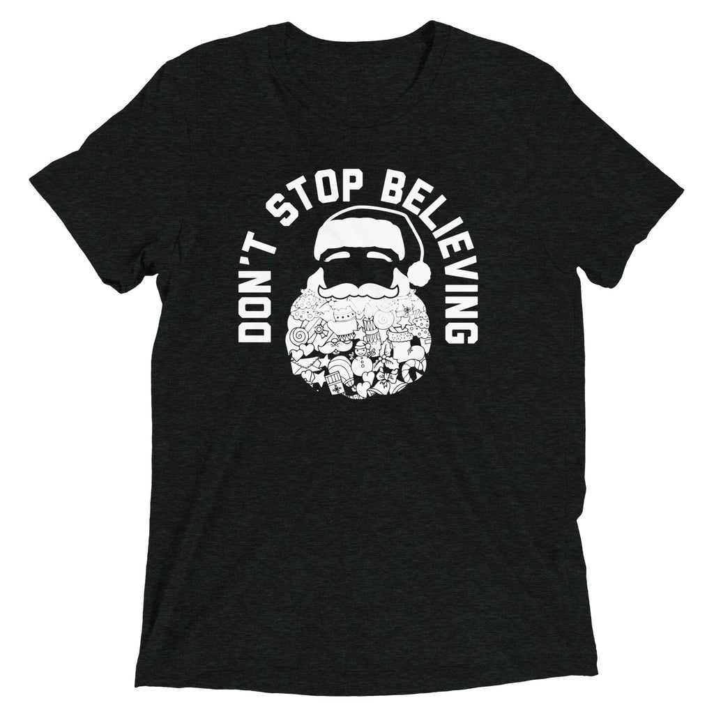 Don't Stop Believing Santa Men's Tri-Blend Tee product image 1