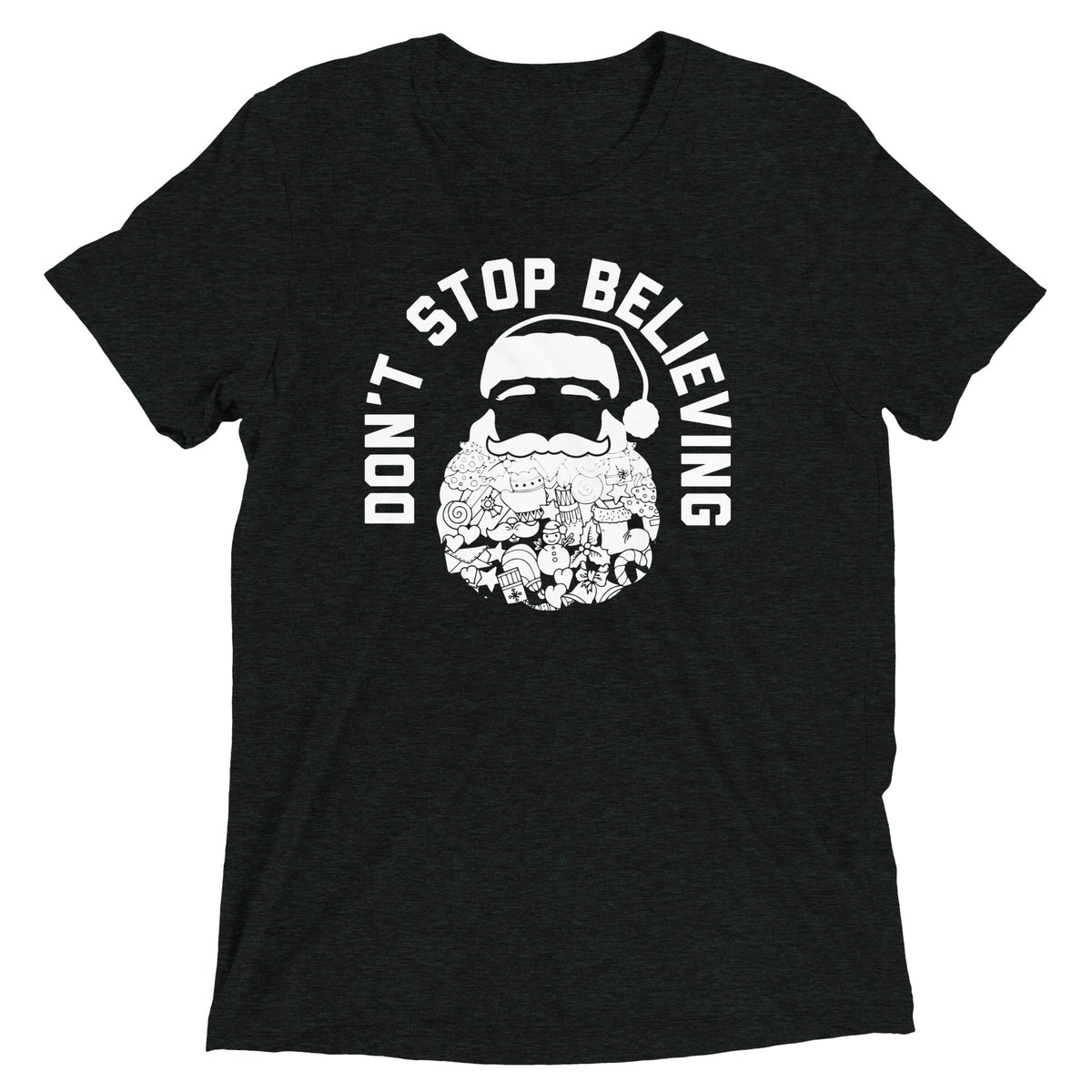 Don't Stop Believing Santa Men's Tri-Blend Tee product image 1