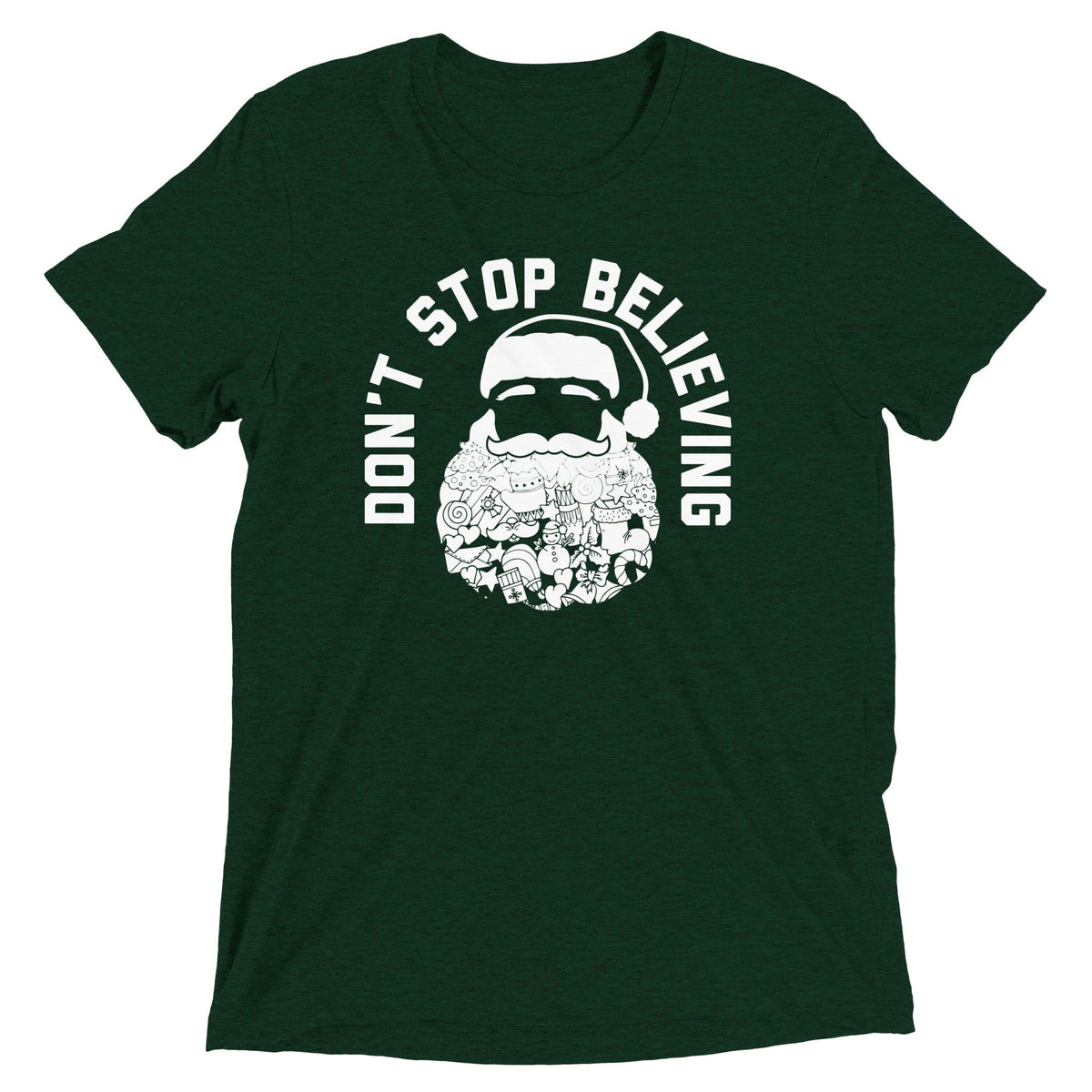 Don't Stop Believing Santa Men's Tri-Blend Tee product image 2