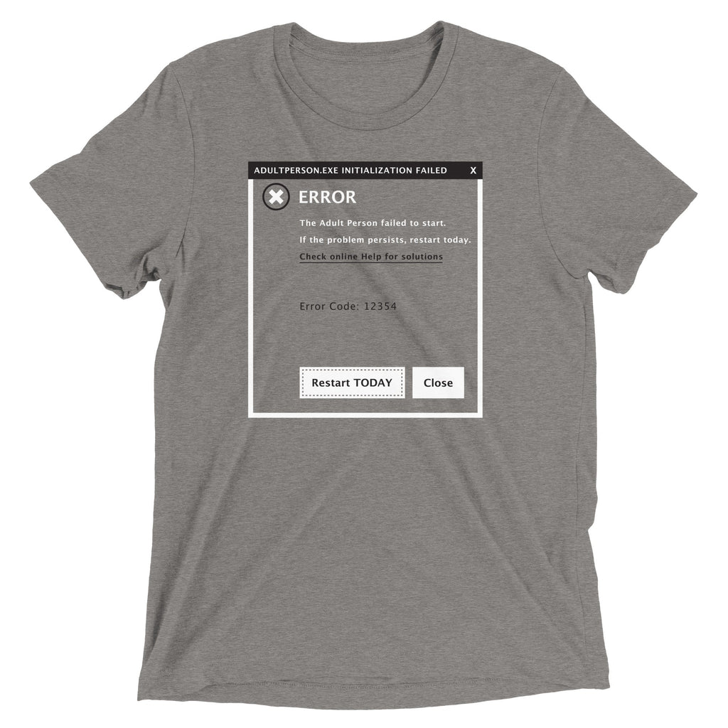 Error, Adult Person Failed To Start Men's Tri-Blend Tee product image 2