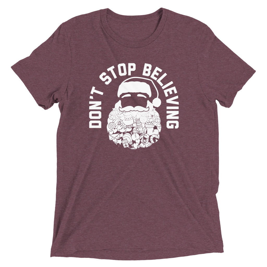Don't Stop Believing Santa Men's Tri-Blend Tee product image 3