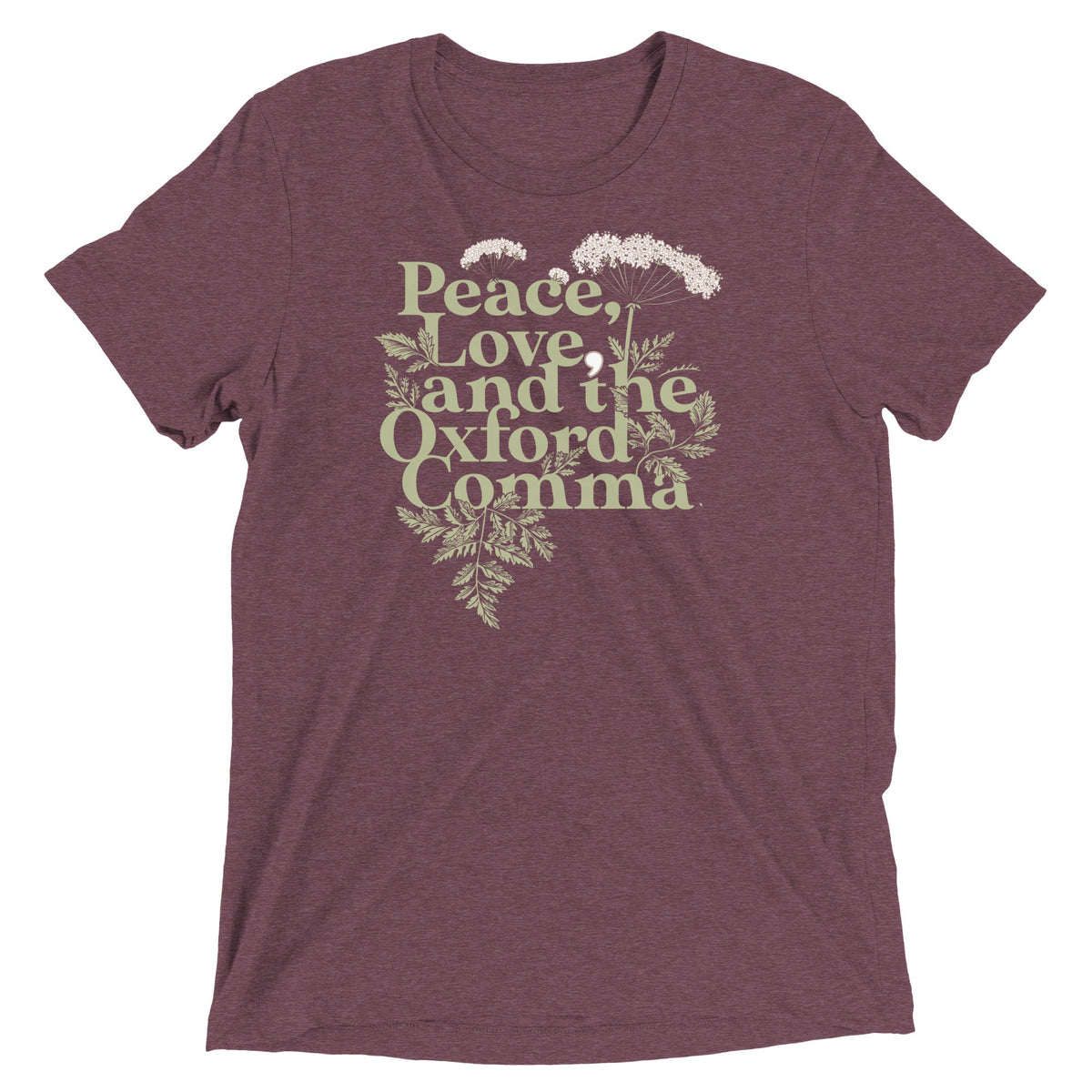 Peace, Love, And The Oxford Comma Men's Tri-Blend Tee product image 4
