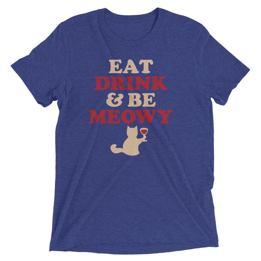 Eat Drink & Be Meowy Men's Tri-Blend Tee product image 1
