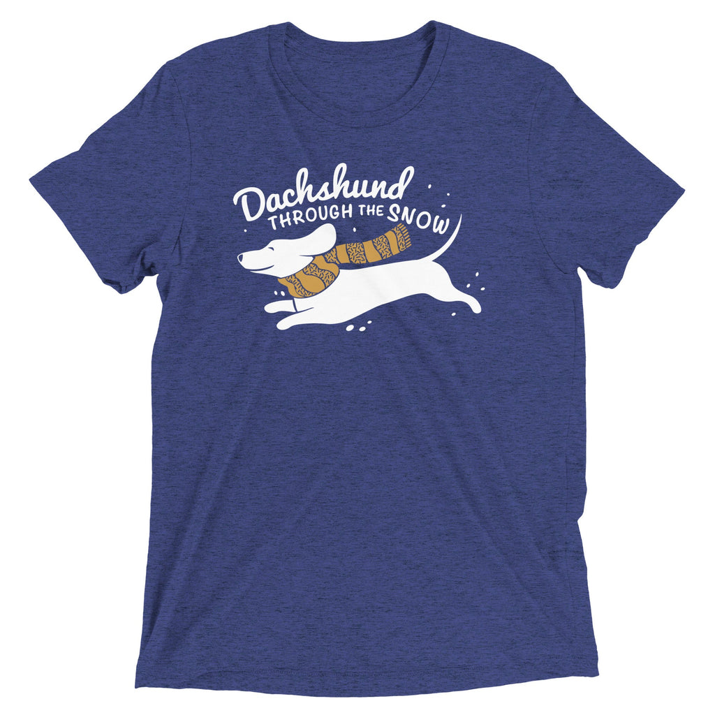 Dachshund Through The Snow Men's Tri-Blend Tee product image 3