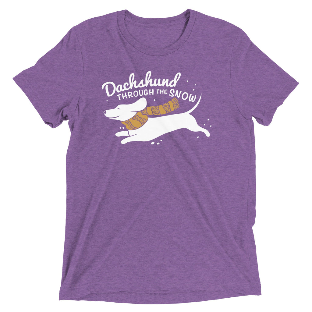 Dachshund Through The Snow Men's Tri-Blend Tee product image 4