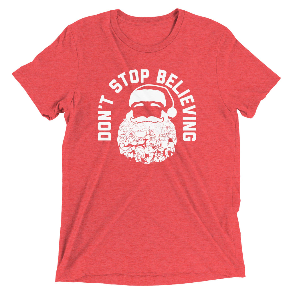 Don't Stop Believing Santa Men's Tri-Blend Tee product image 4