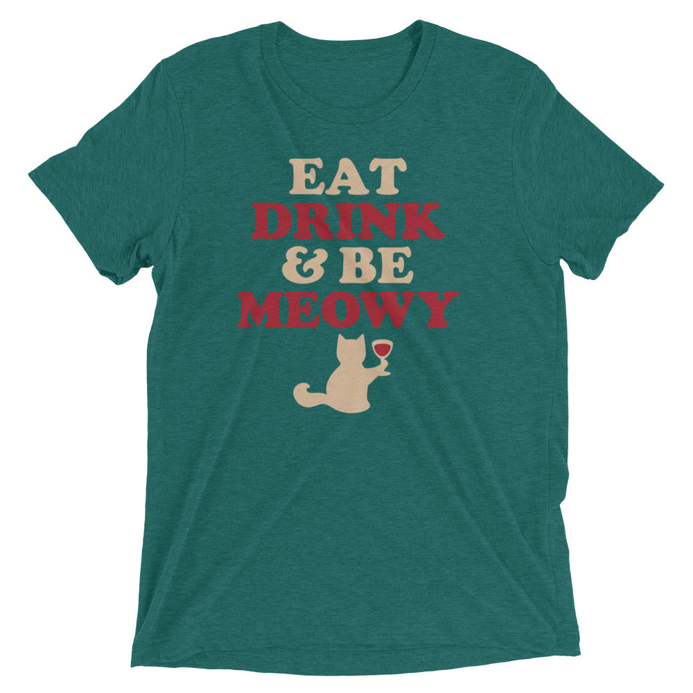 Eat Drink & Be Meowy Men's Tri-Blend Tee product image 3