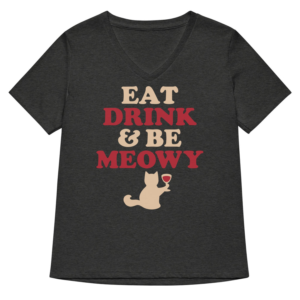 Eat Drink & Be Meowy Women's V-Neck Tee product image 3