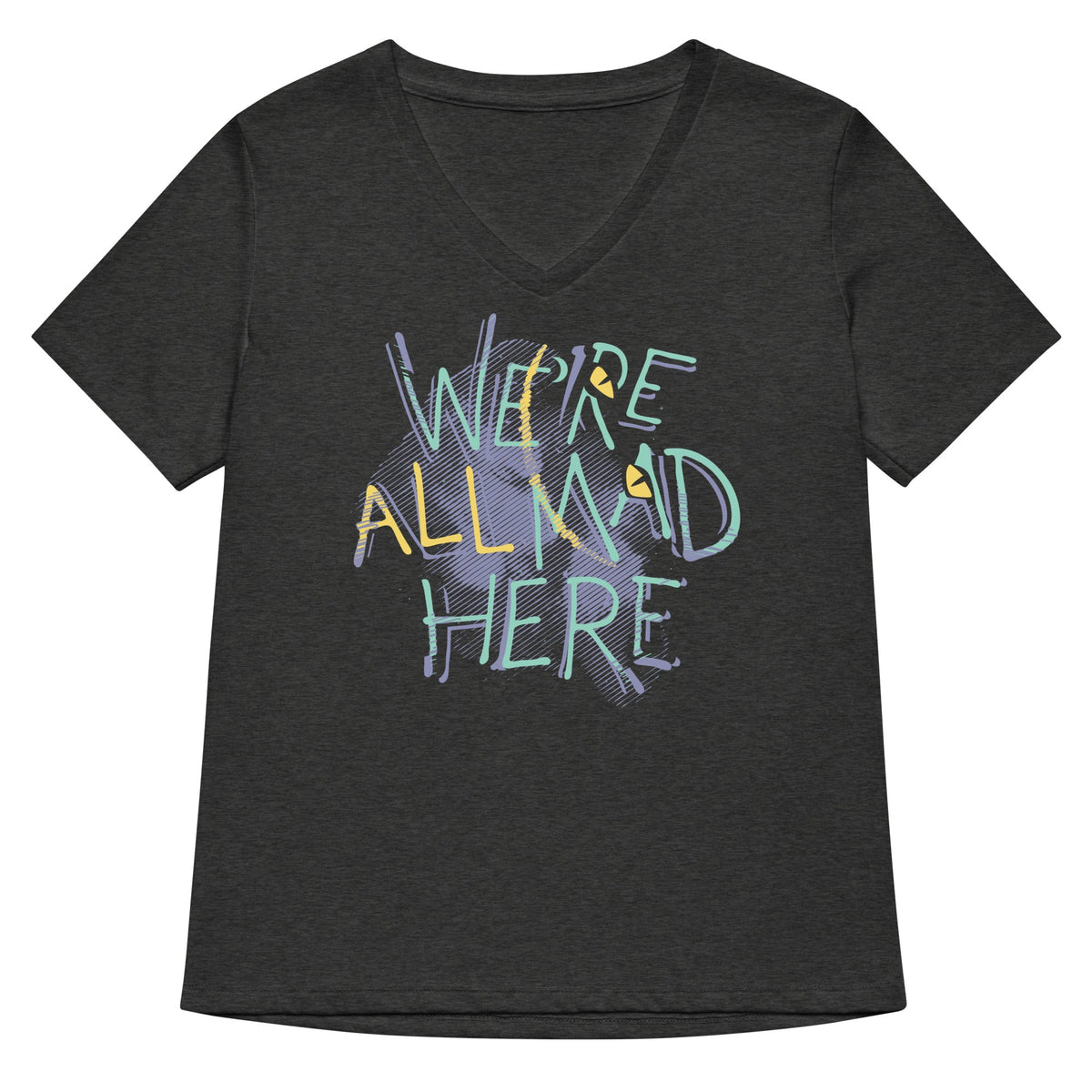 We're All Mad Here Women's V-Neck Tee product image 2