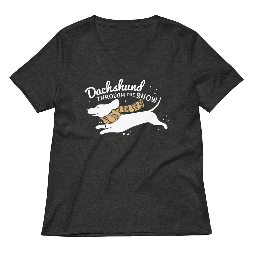 Dachshund Through The Snow Women's V-Neck Tee product image 1