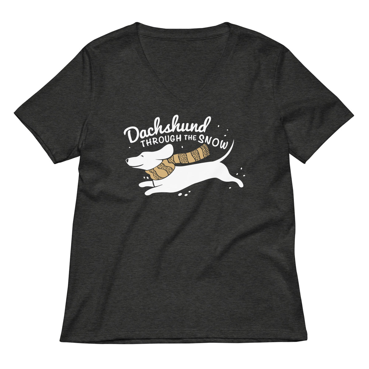 Dachshund Through The Snow Women's V-Neck Tee product image 1