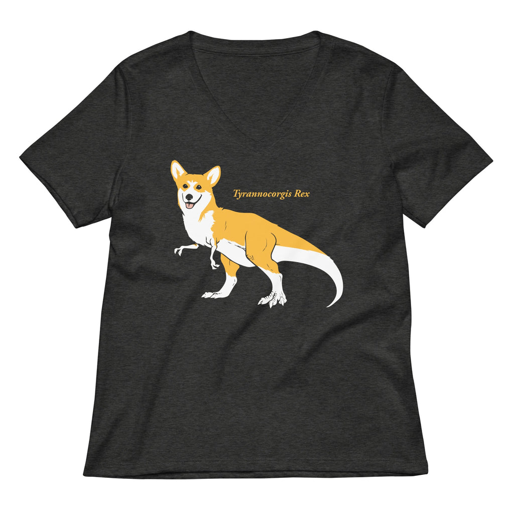 Tyrannocorgis Rex Women's V-Neck Tee product image 4