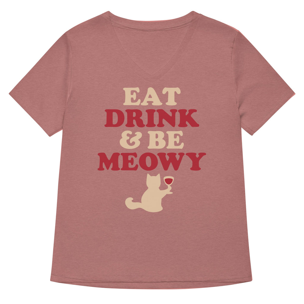 Eat Drink & Be Meowy Women's V-Neck Tee product image 5