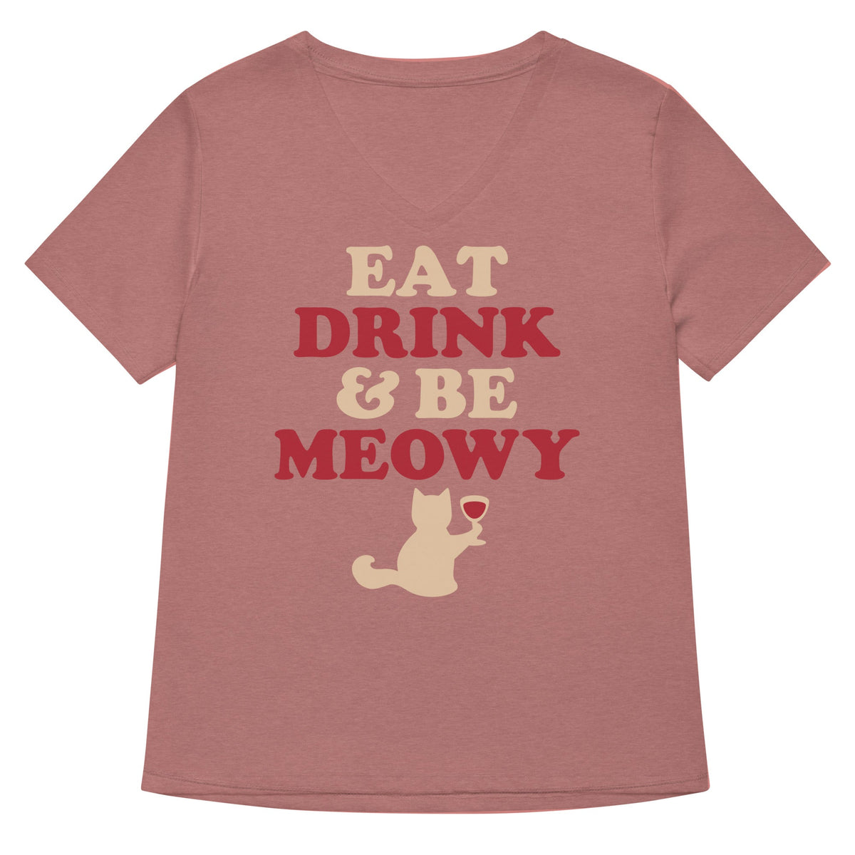 Eat Drink & Be Meowy Women's V-Neck Tee product image 5