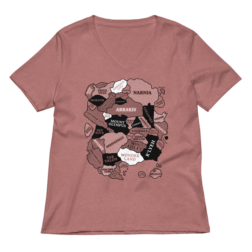 World Map Women's V-Neck Tee product image 1