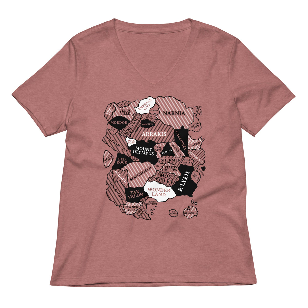 World Map Women's V-Neck Tee product image 1