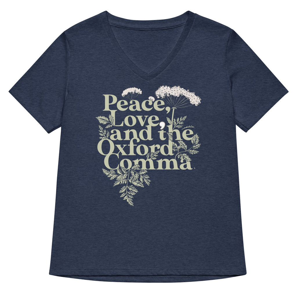 Peace, Love, And The Oxford Comma Women's V-Neck Tee product image 2