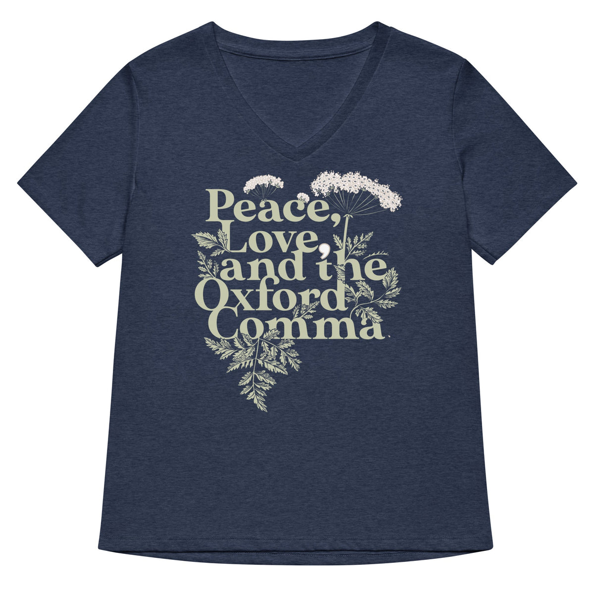 Peace, Love, And The Oxford Comma Women's V-Neck Tee product image 2