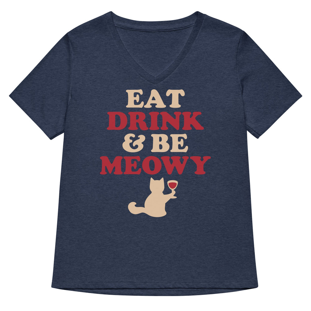 Eat Drink & Be Meowy Women's V-Neck Tee product image 2