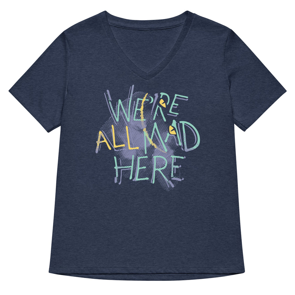 We're All Mad Here Women's V-Neck Tee product image 1