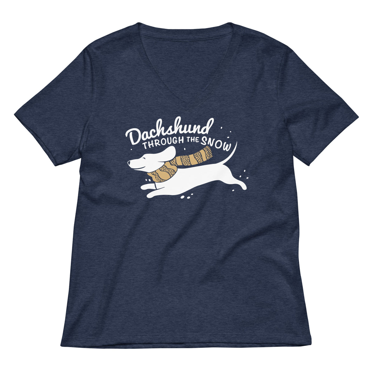 Dachshund Through The Snow Women's V-Neck Tee product image 3