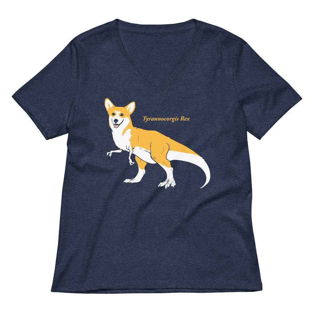Tyrannocorgis Rex Women's V-Neck Tee product image 3