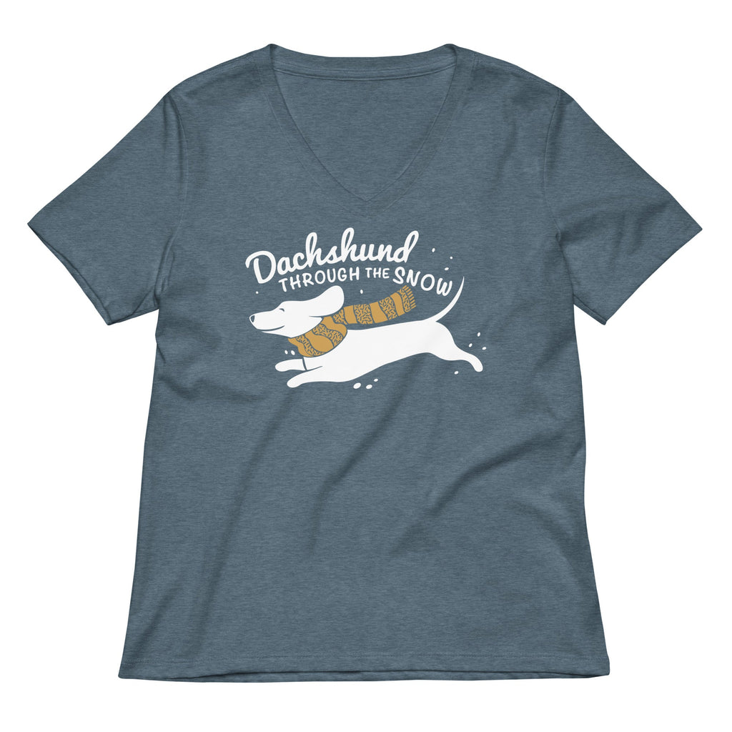 Dachshund Through The Snow Women's V-Neck Tee product image 4