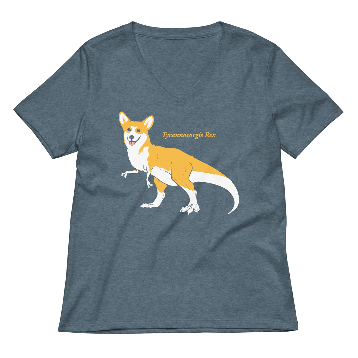 Tyrannocorgis Rex Women's V-Neck Tee product image 1