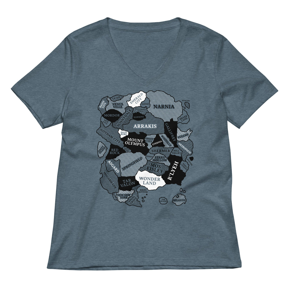 World Map Women's V-Neck Tee product image 2