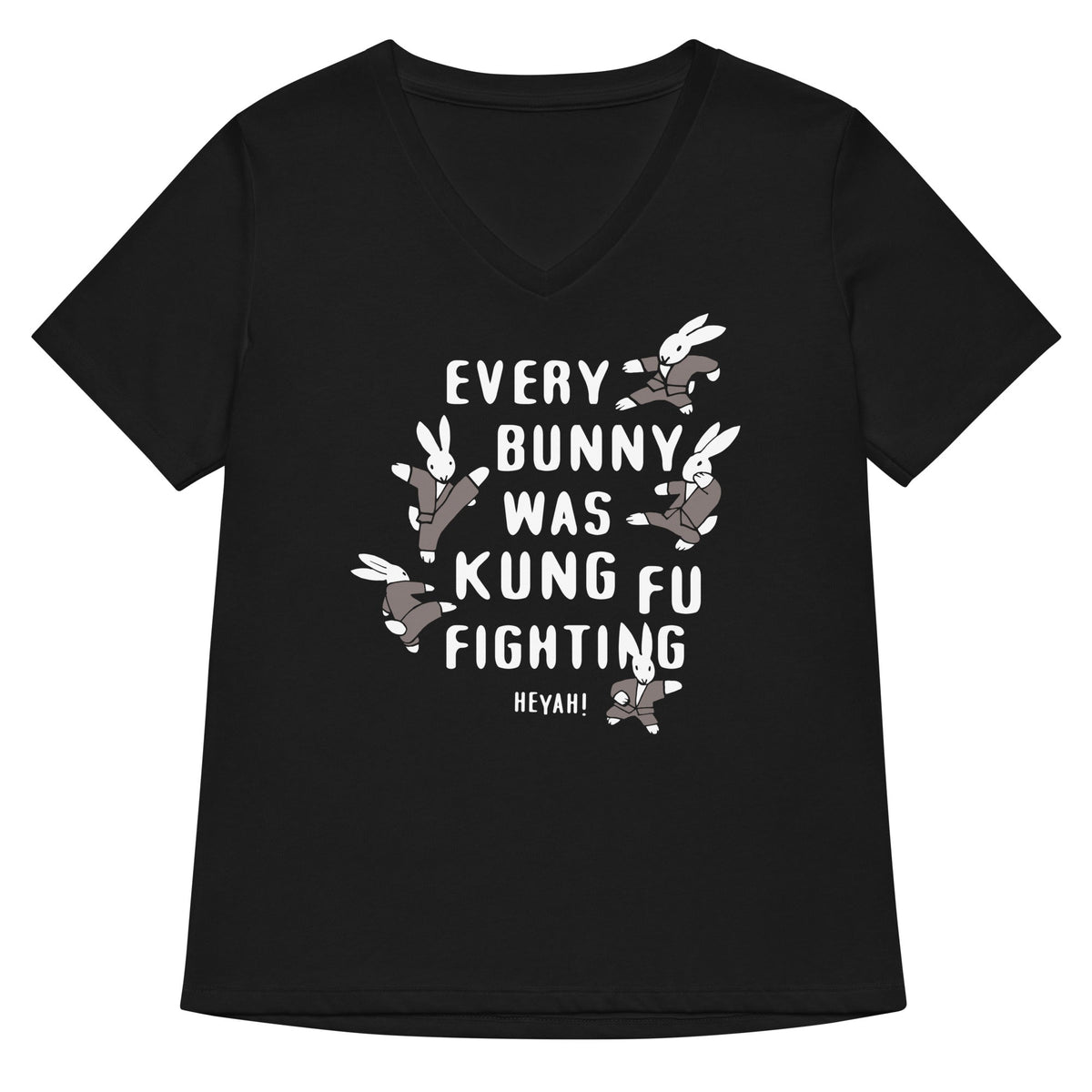 Every Bunny Was Kung Fu Fighting Women's V-Neck Tee product image 1