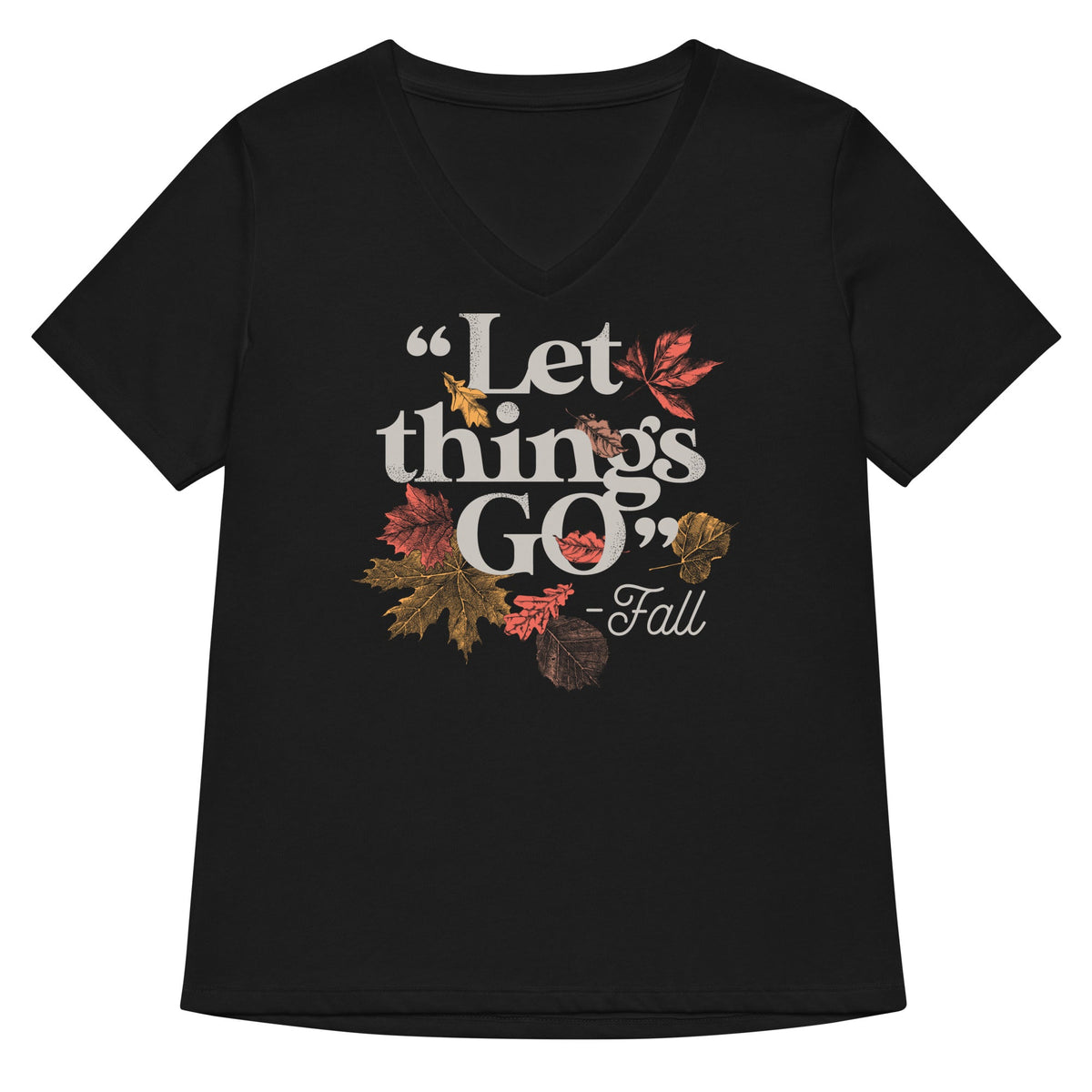 "Let Things Go" -Fall Women's V-Neck Tee product image 1