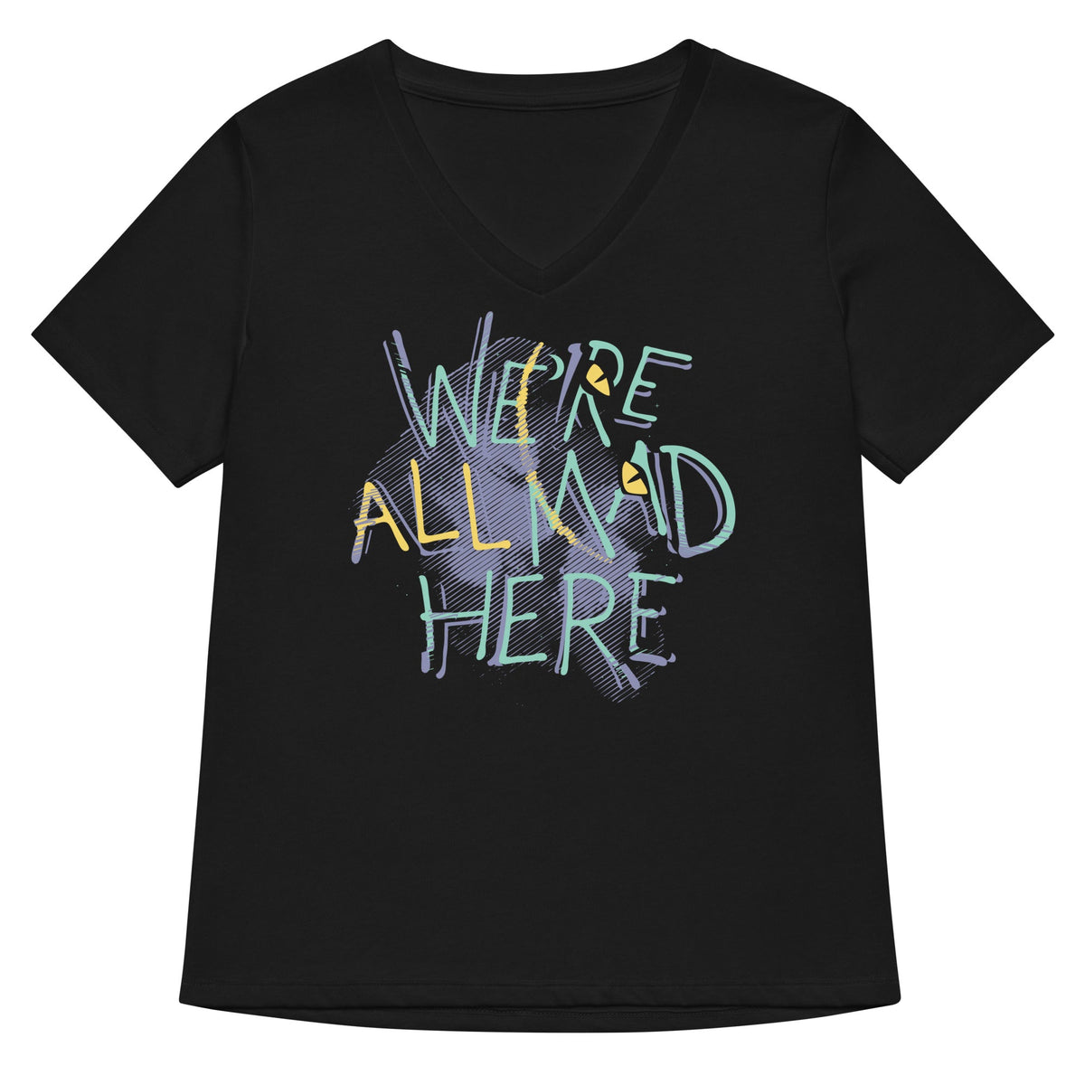 We're All Mad Here Women's V-Neck Tee product image 3
