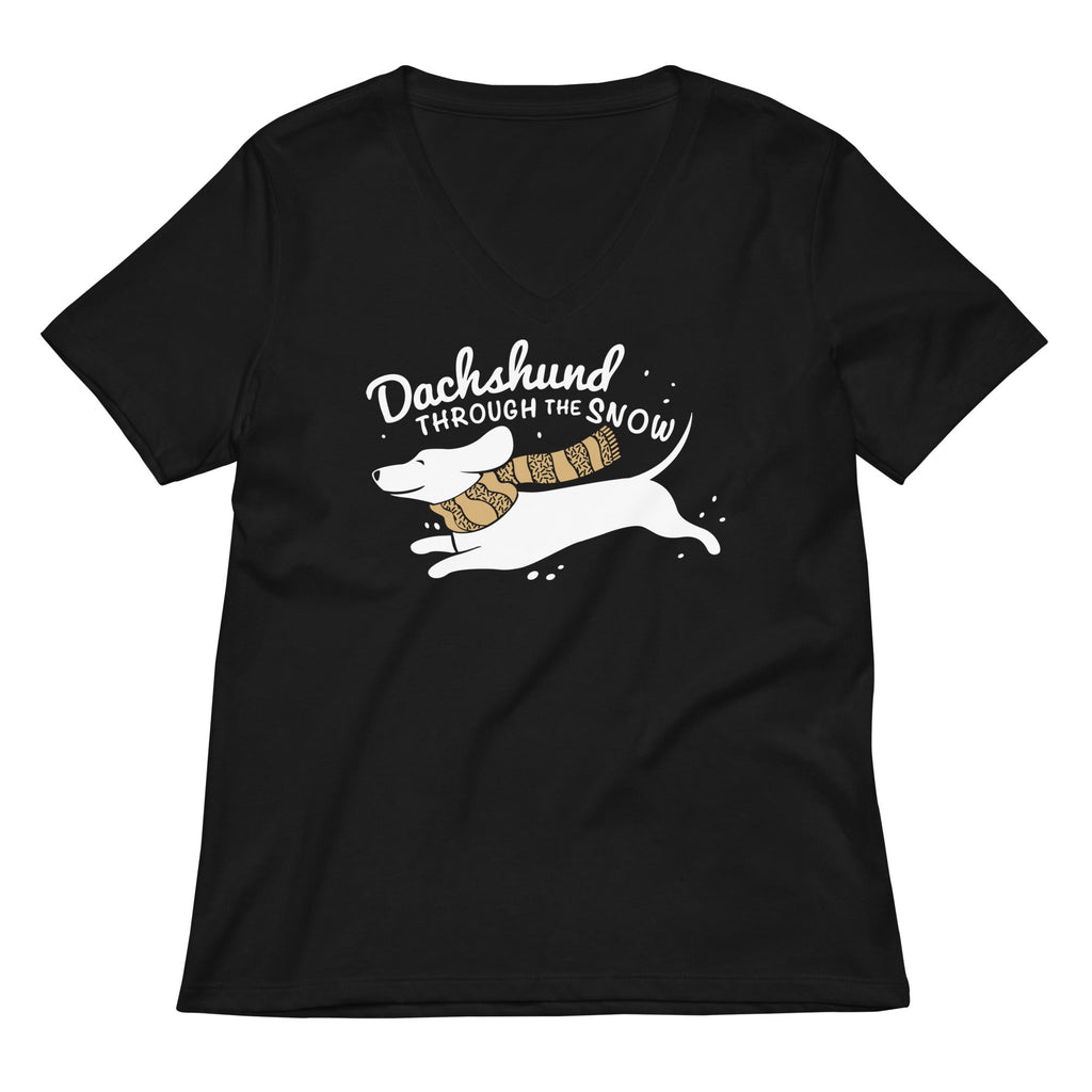 Dachshund Through The Snow Women's V-Neck Tee product image 2