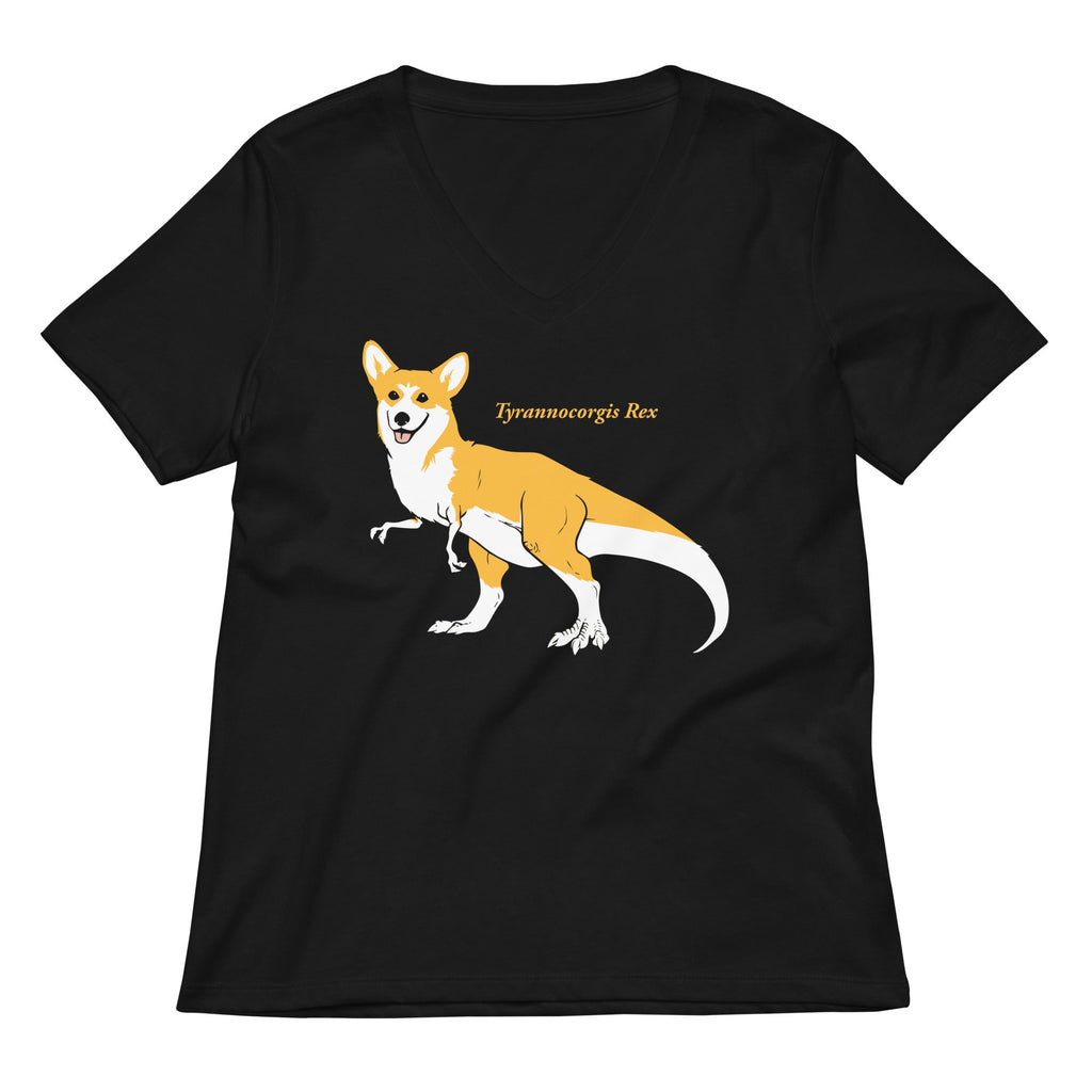 Tyrannocorgis Rex Women's V-Neck Tee product image 2