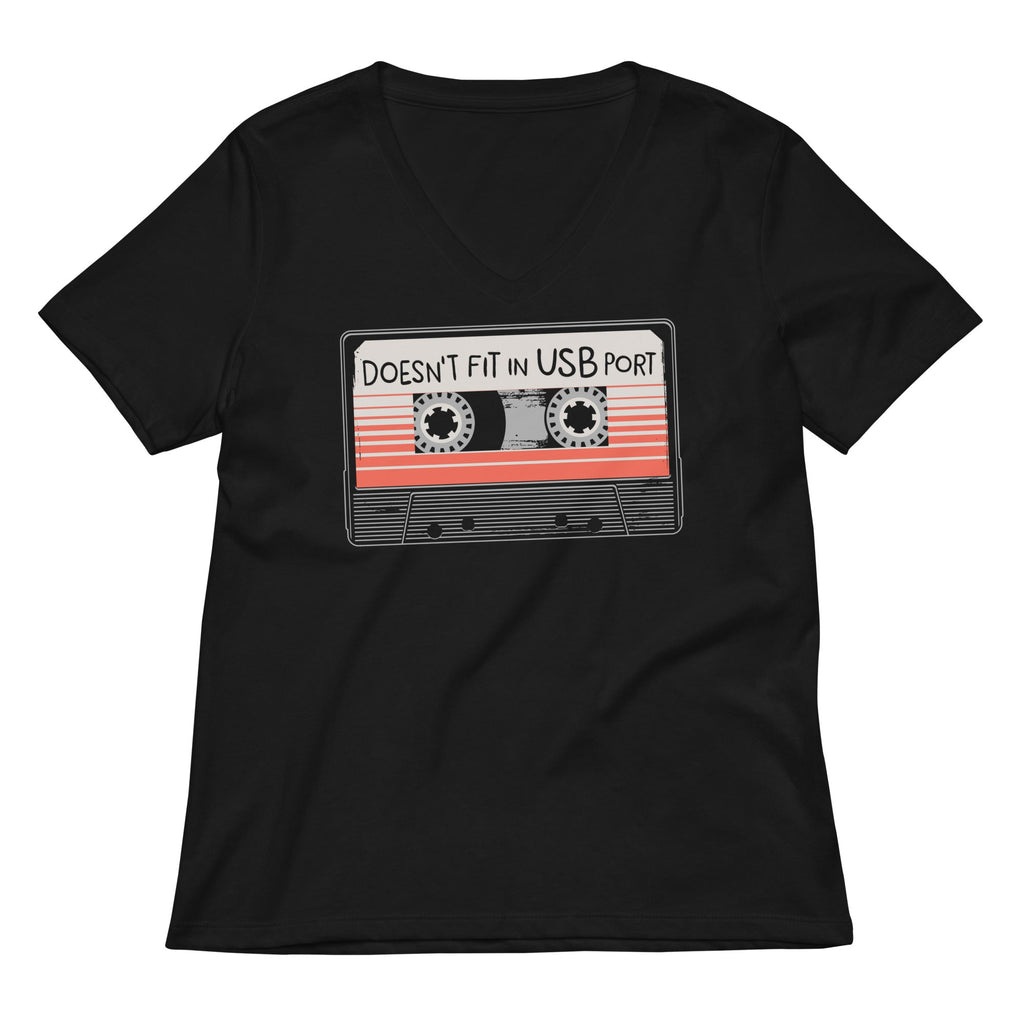 Doesn't Fit In USB Port Women's V-Neck Tee product image 1