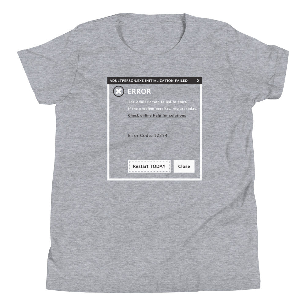 Error, Adult Person Failed To Start Kid's Youth Tee product image 1