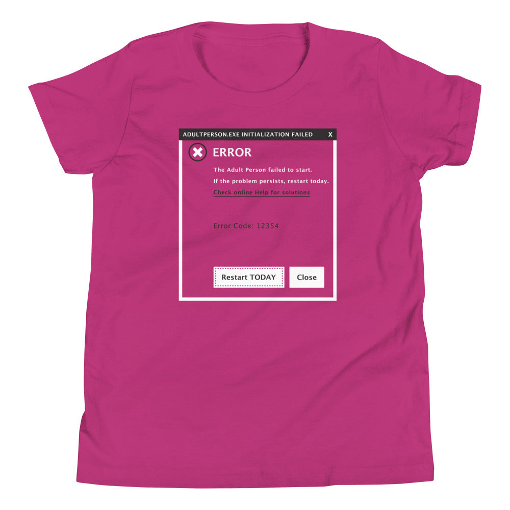 Error, Adult Person Failed To Start Kid's Youth Tee product image 3